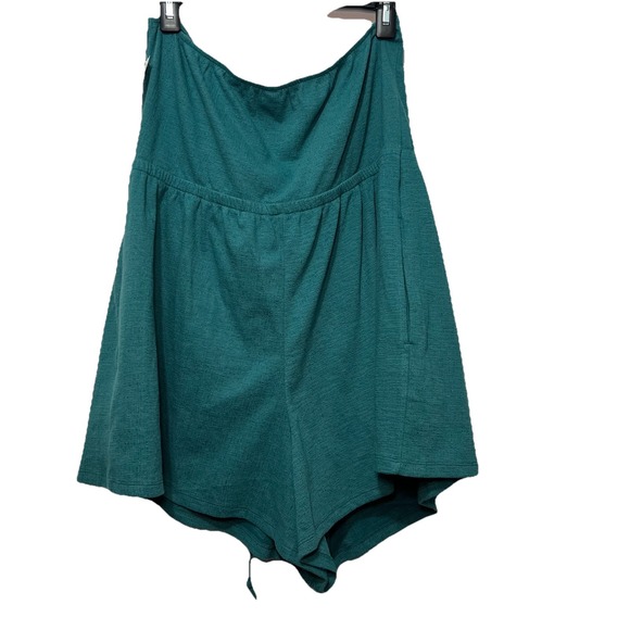 Old Navy Sz Plus 2X Textured O-Ring Halter Teal Romper beach resort cruise boho - Picture 3 of 8